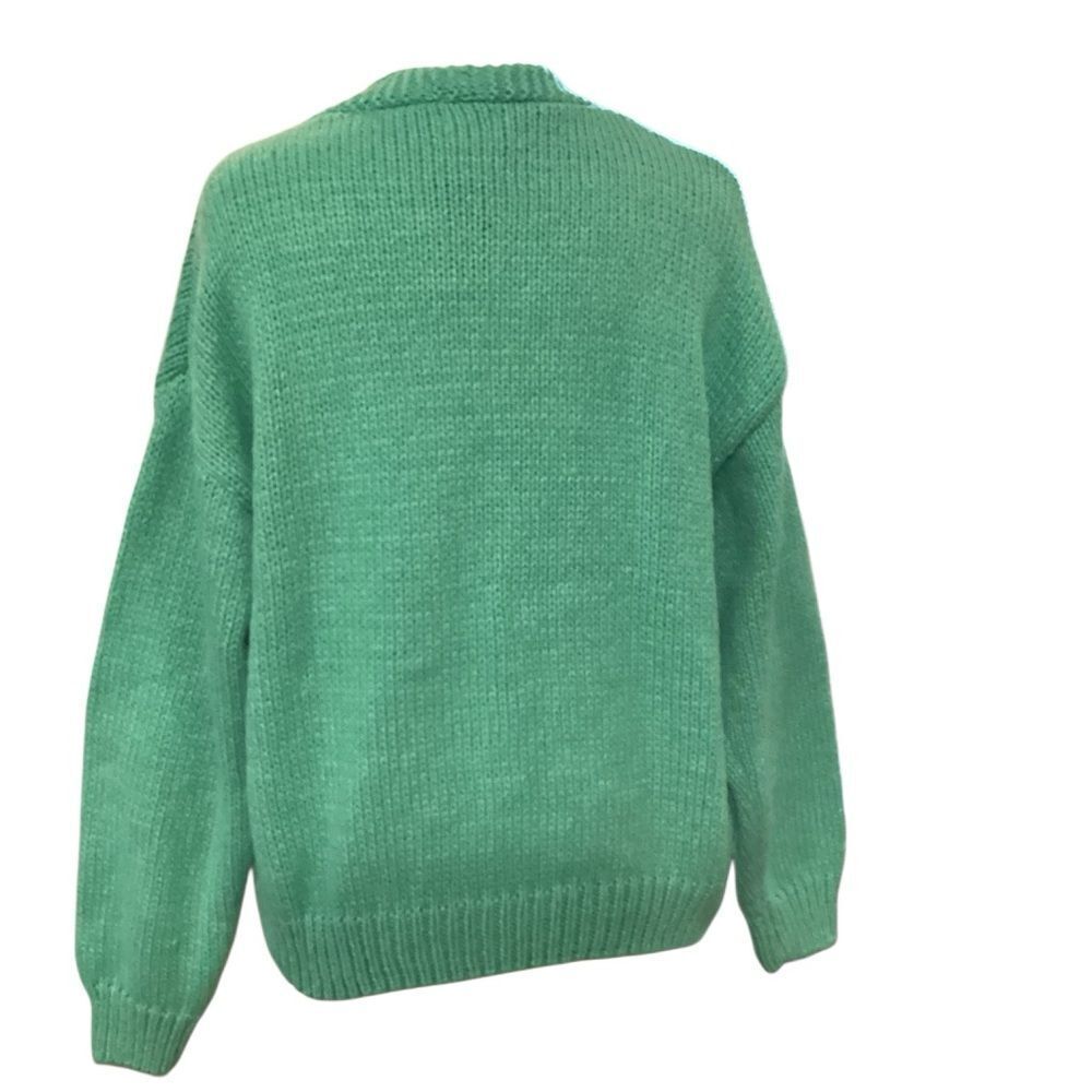 NWT Luna Ivy Chunky Green Strawberry 🍓 Cardigan Size M - Picture 10 of 15